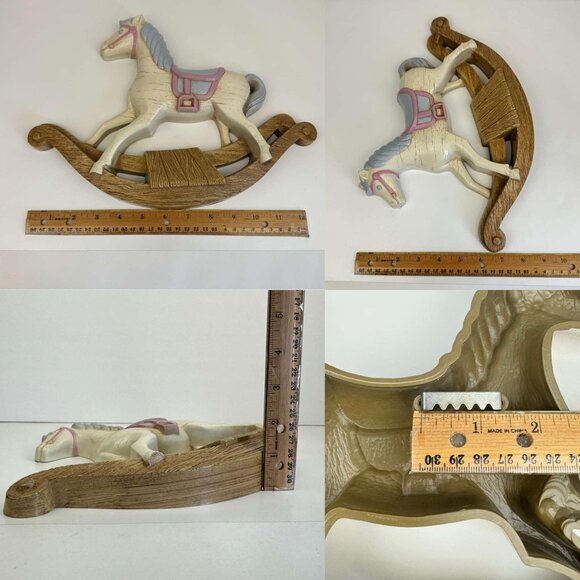 Vtg 80/90 Rocking Horse Burwood Productions Wall Decor Resin Plastic Pink Purple - Picture 4 of 13